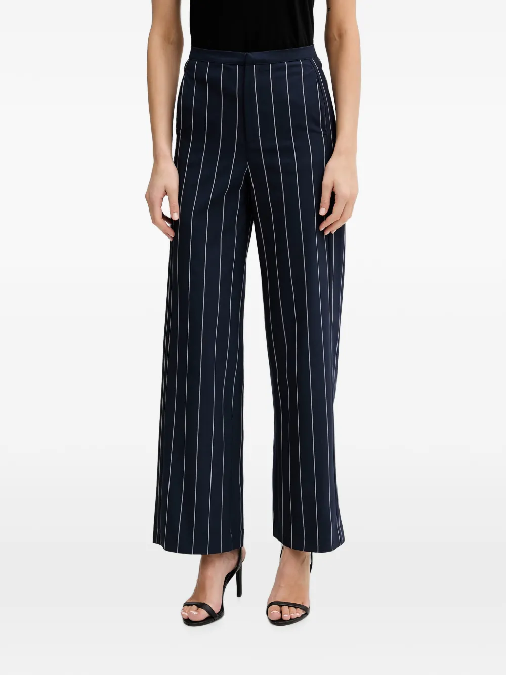Benetton pinstripe-pattern wide-leg trousers - Blau