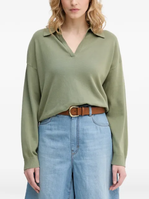 Benetton polo-collar long-sleeve sweater