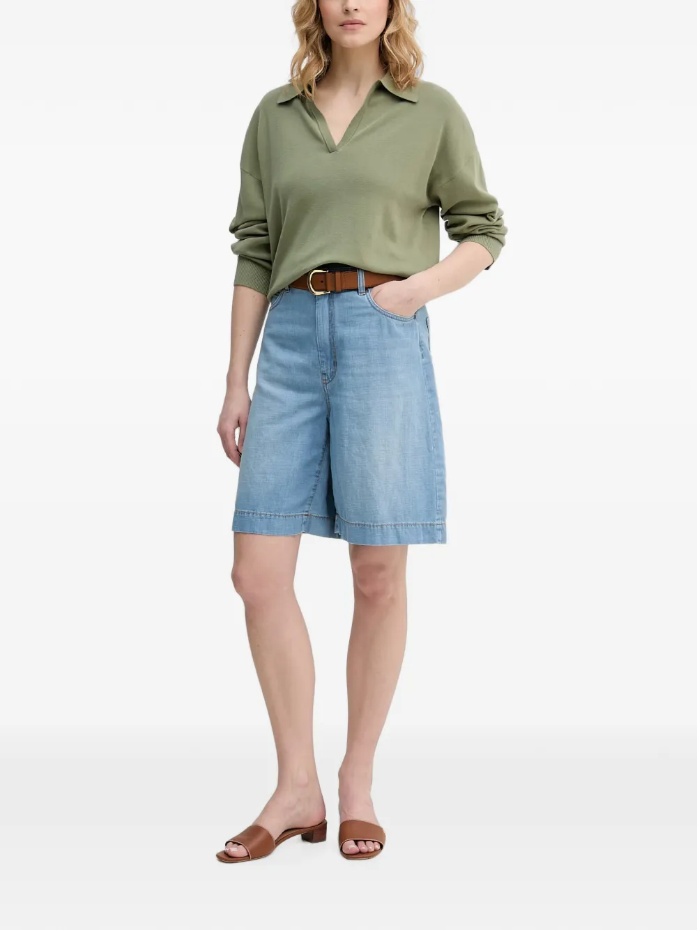 Benetton Trui met polokraag en lange mouwen Groen