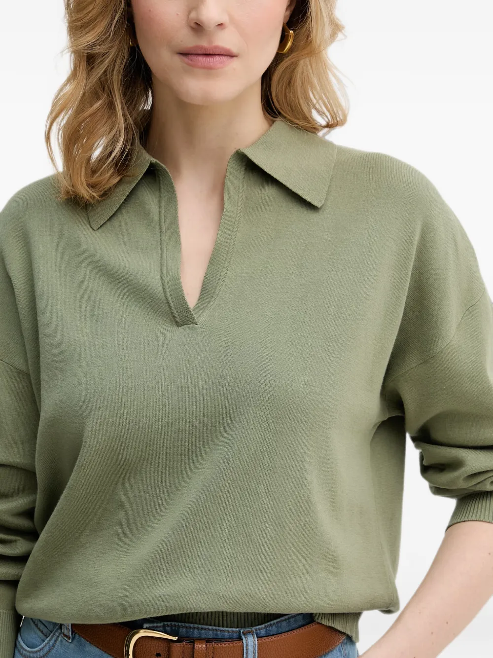 Benetton Trui met polokraag en lange mouwen Groen