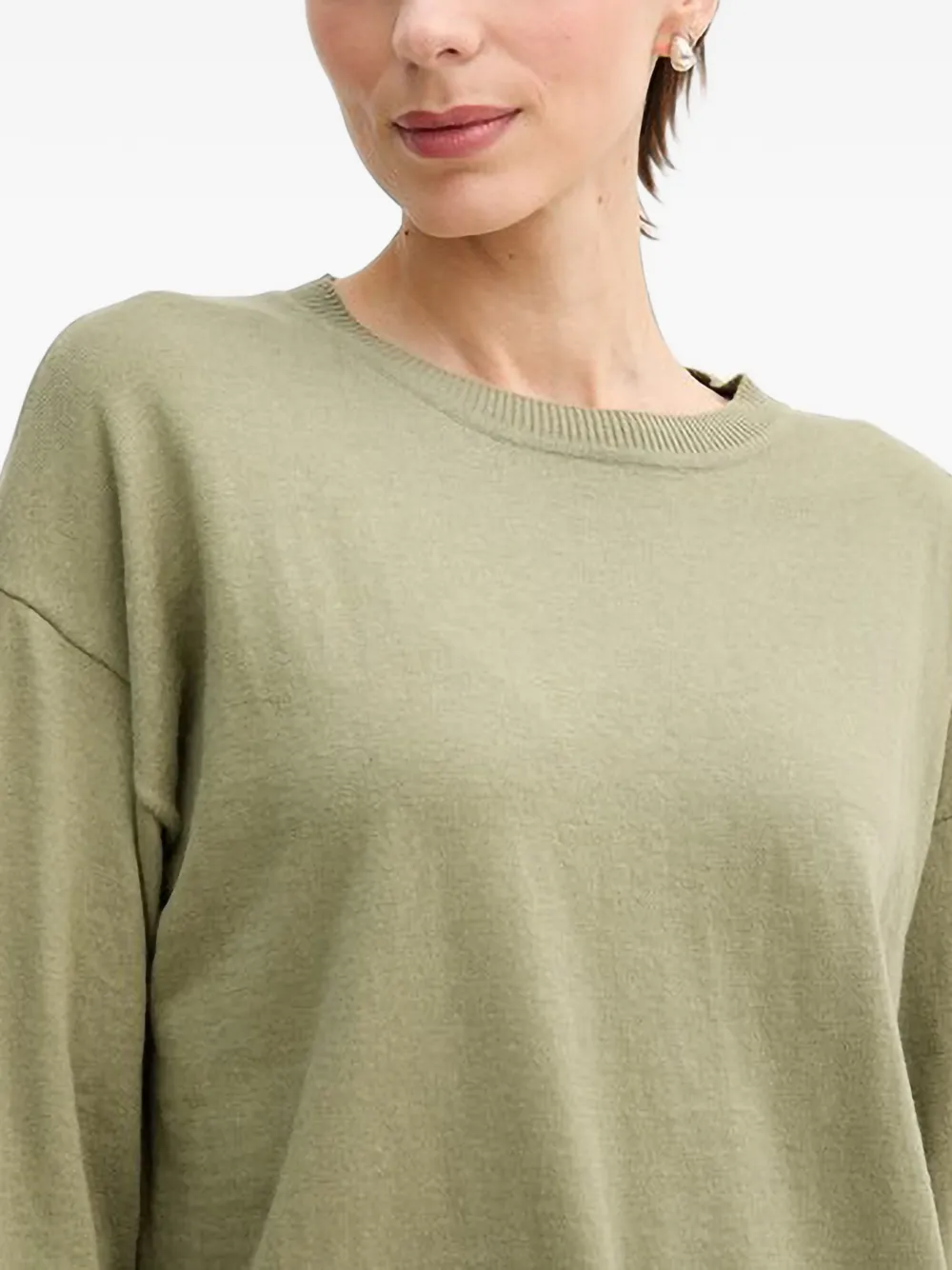 Benetton Trui met cropped mouwen Groen