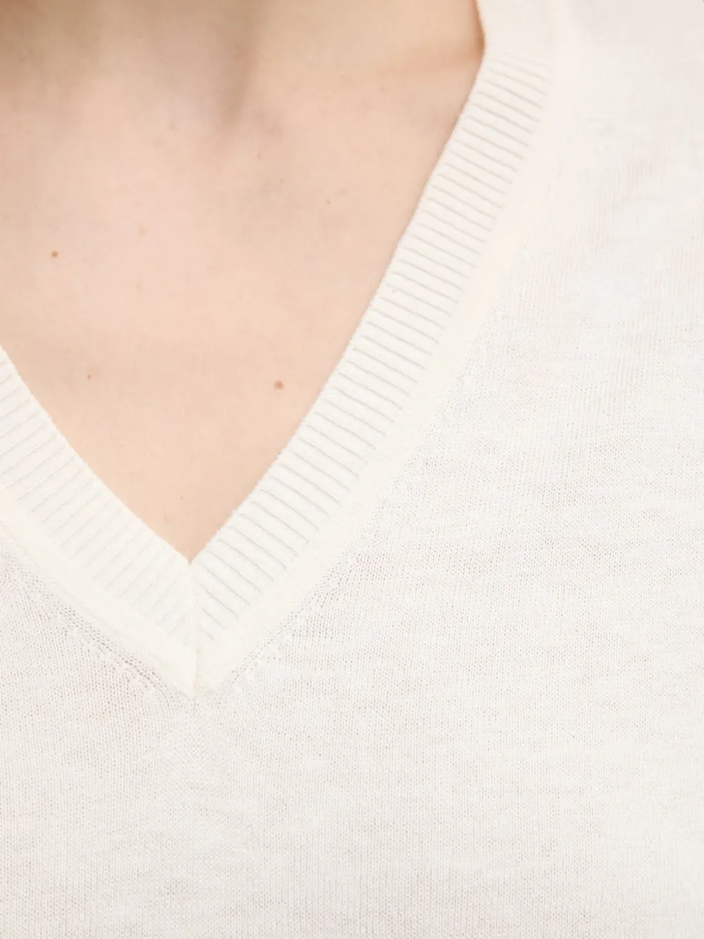 Benetton Trui met V-hals en verlaagde schouders Beige