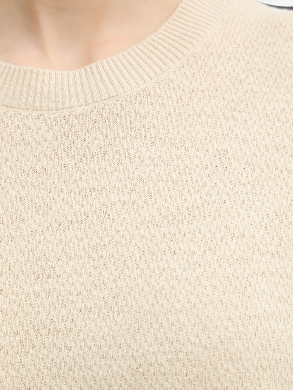 Benetton Gebreide trui met geribbelde afwerking Beige