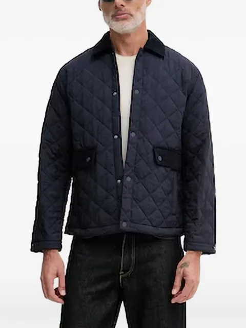 Benetton quilted corduroy-collar jacket