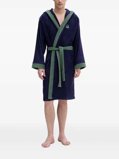 Benetton 로고 자수 후드 샤워가운