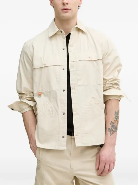 Benetton ripstop-textured multi-pocket shirt