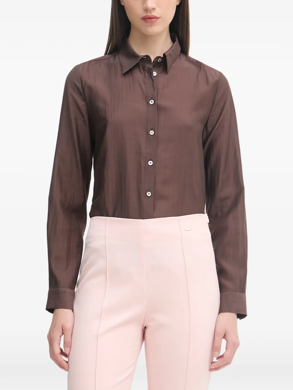Benetton button-up long-sleeve shirt - Marrone