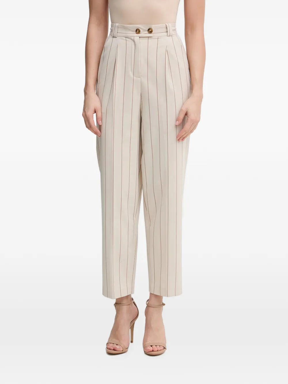 Benetton pinstriped pleated trousers