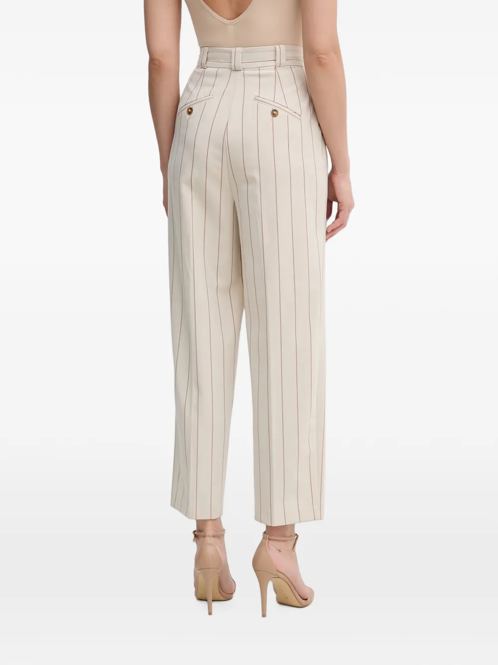 Benetton Plooibroek met krijtstreep Beige