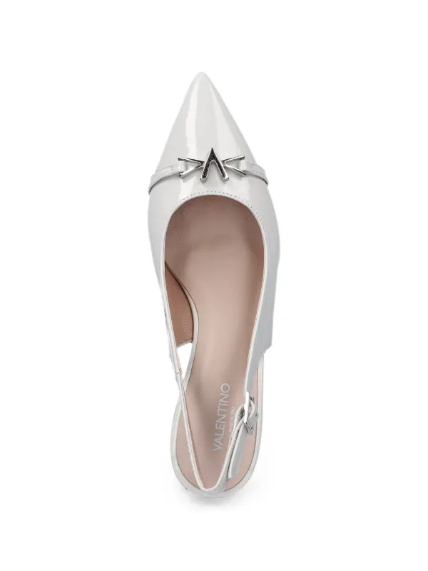 ヴァレンティノ Vロゴ スリングバック パンプス 35.5 Valentino Garavani Vロゴ スリングバック パンプス | シルバートーン