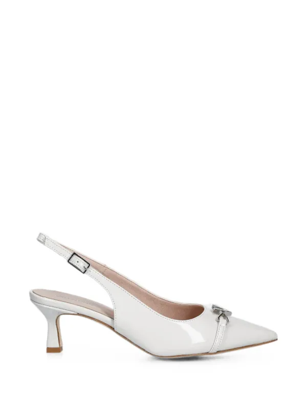 ヴァレンティノ Vロゴ スリングバック パンプス 35.5 Valentino Garavani Vロゴ スリングバック パンプス | シルバートーン