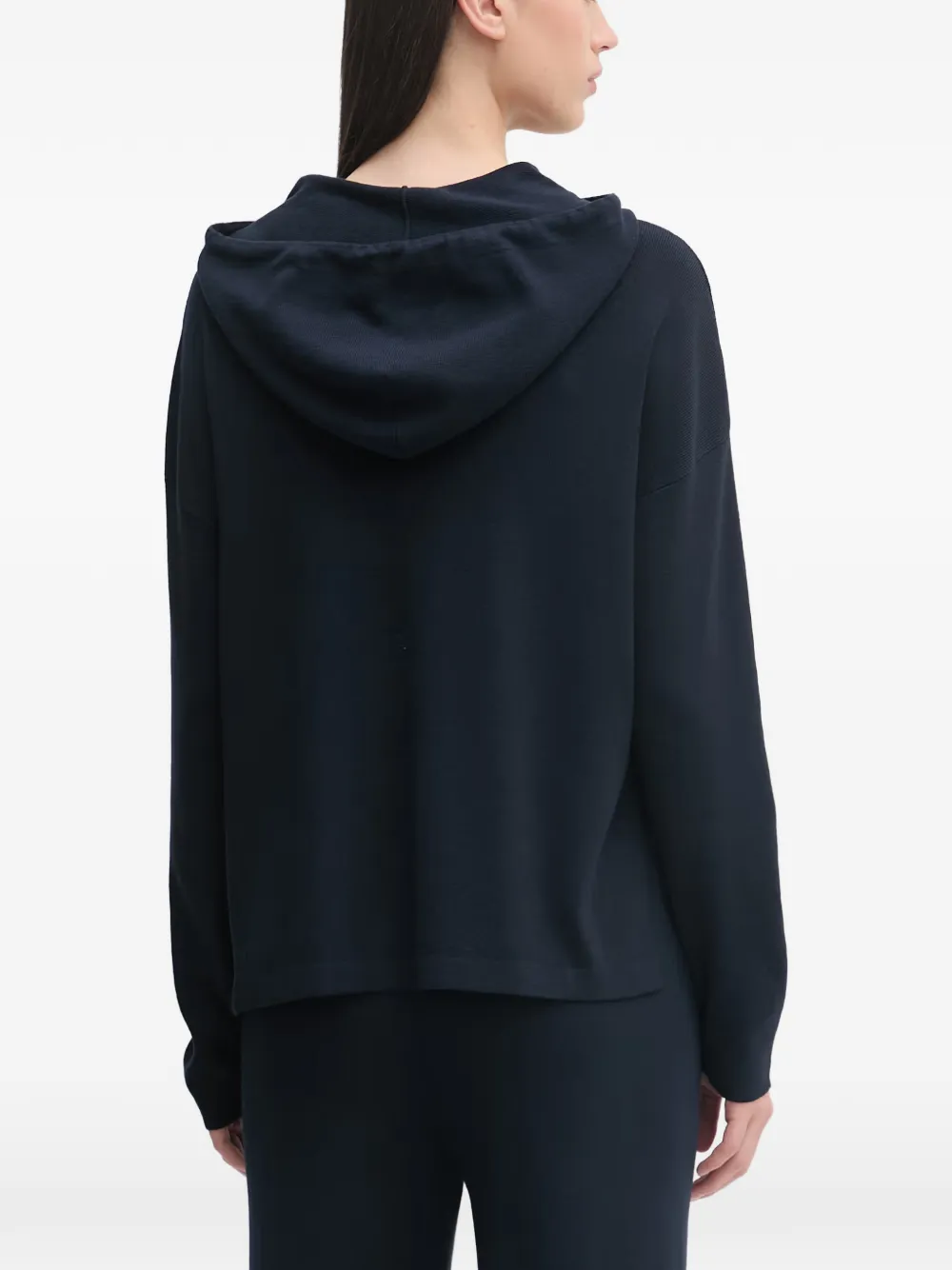 Benetton Hoodie met trekkoord en zijsplit Blauw