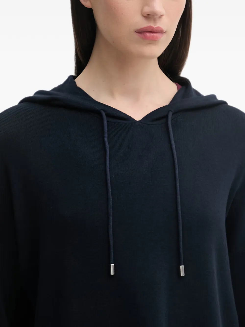 Benetton Hoodie met trekkoord en zijsplit Blauw