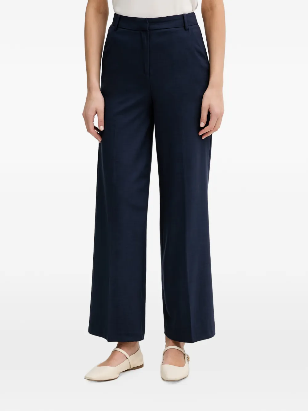 Benetton pressed-crease wide-leg trousers