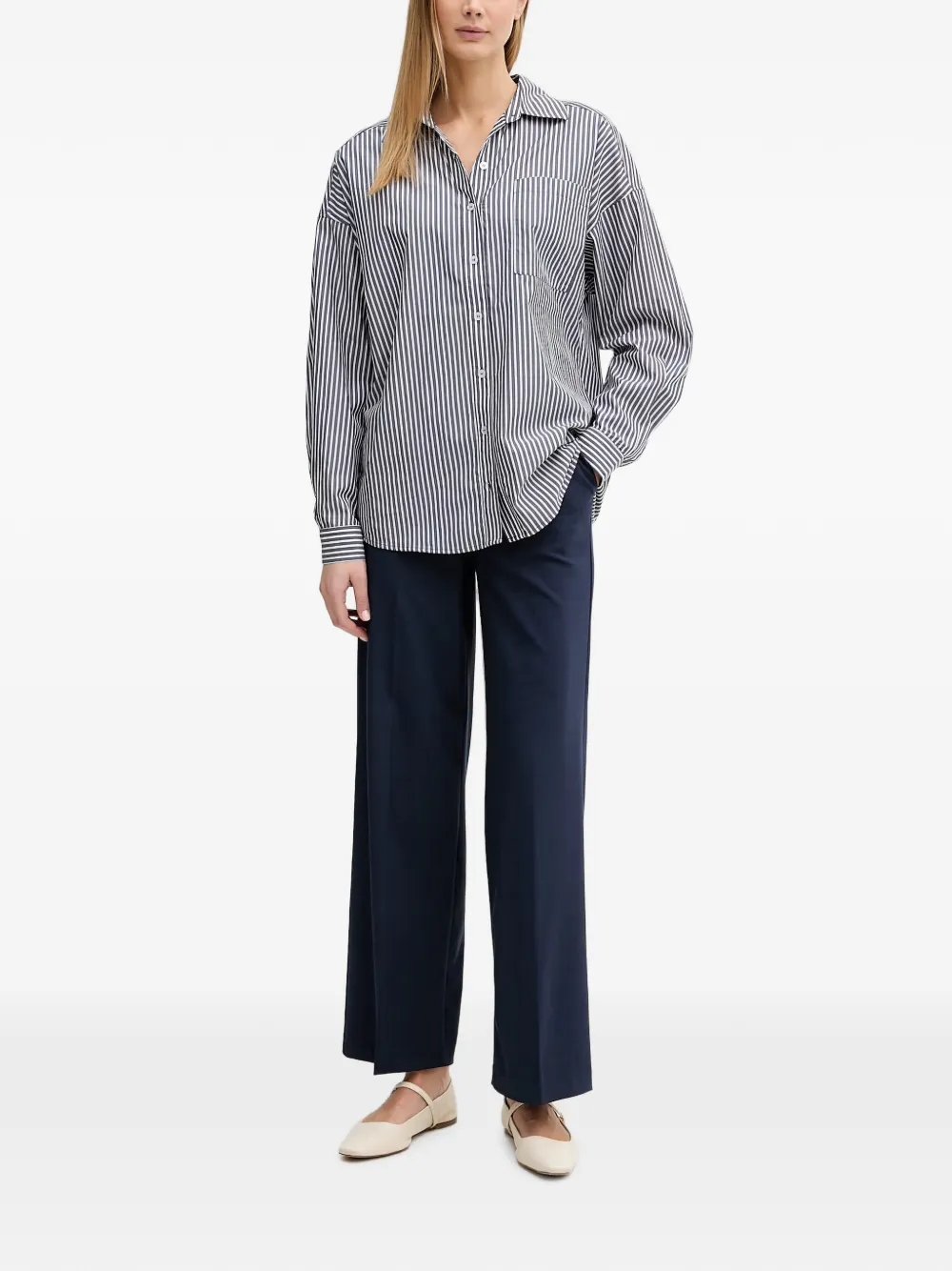 Benetton Geplooide broek Blauw