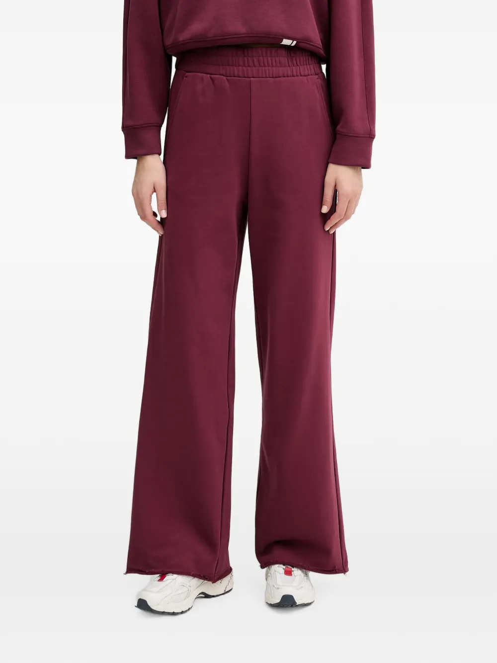 Benetton elasticated raw-edge track pants - Rosso