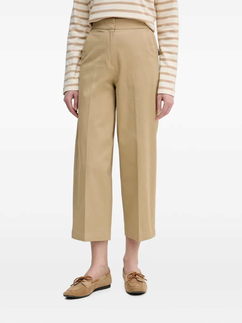 Benetton pressed-crease wide-leg trousers - Nude
