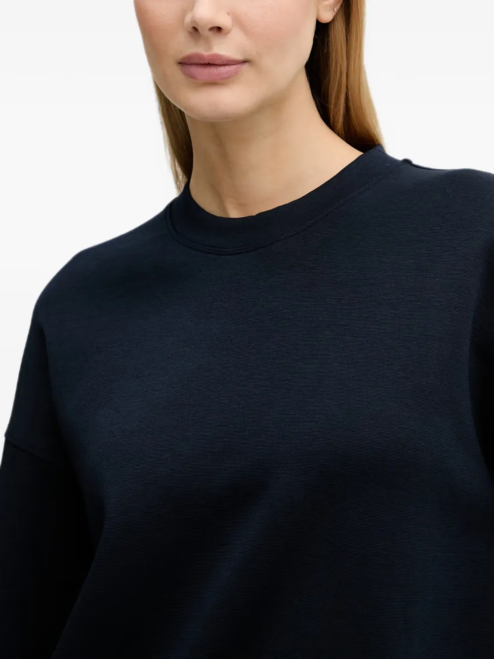 Benetton Sweater met geborduurd logo Blauw