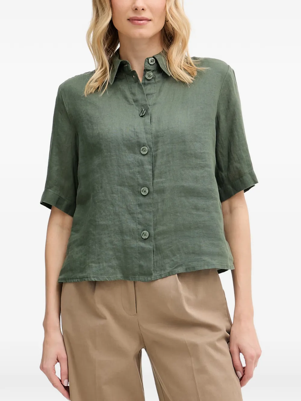 Benetton short-sleeve button-up shirt - Grün