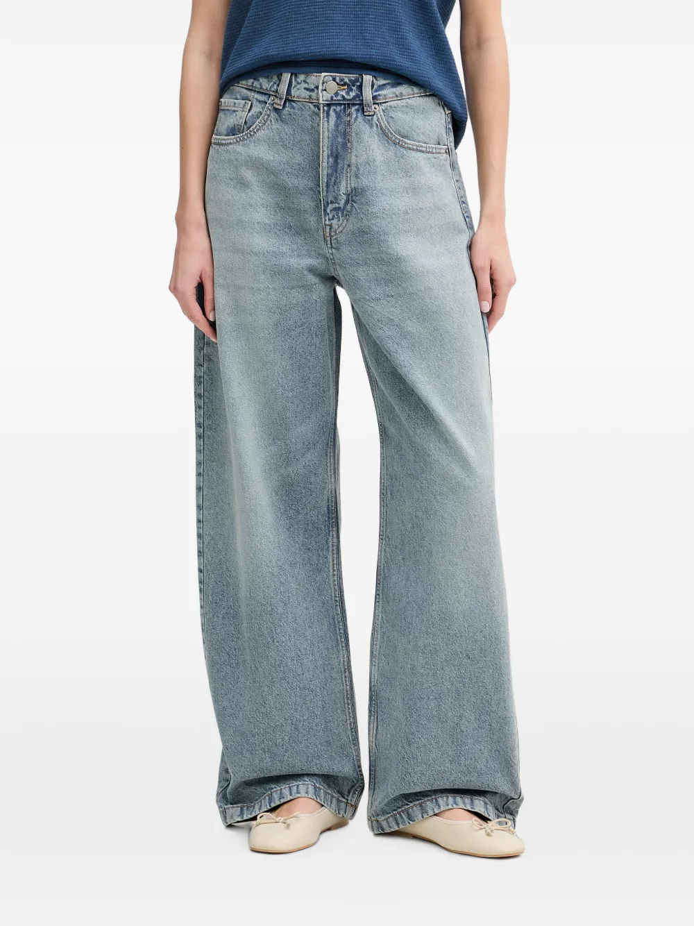 Benetton wide-leg high-waisted jeans - Blu