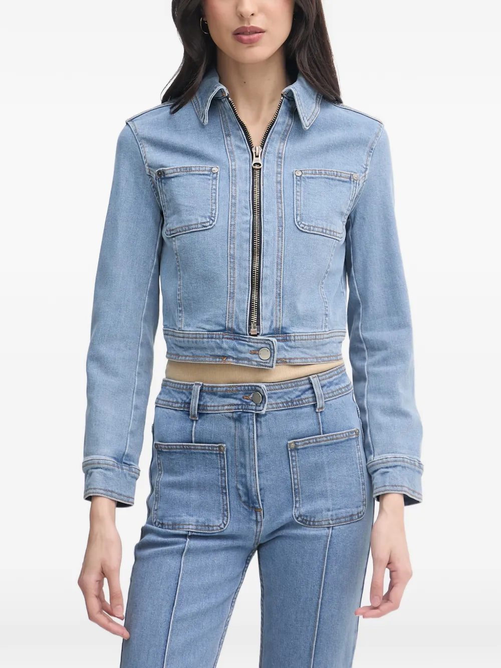 Benetton zip-up denim jacket - Blau
