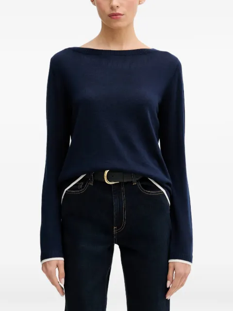 Benetton contrast-trim boat-neck sweater