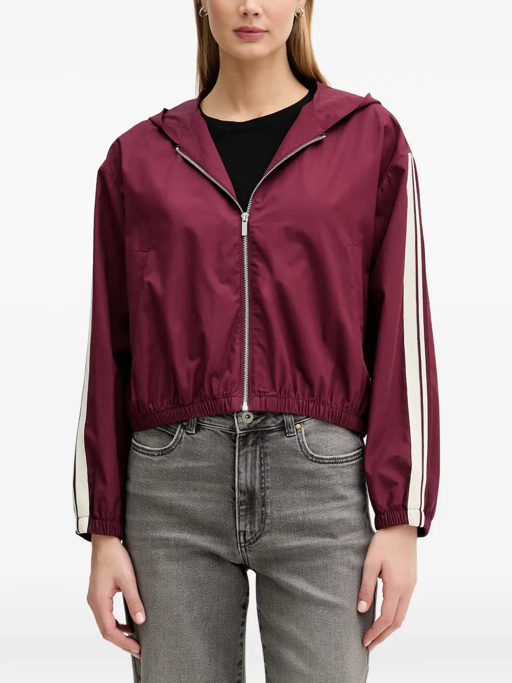Benetton side-stripe hooded jacket - Rot