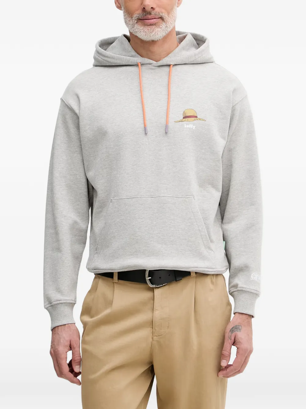 Benetton 그래픽 프린트 드로스트링 후디 | 그레이 | Image 1