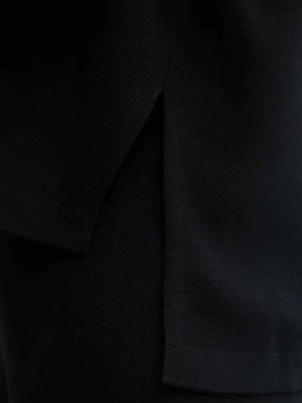 Benetton Hoodie met trekkoord en zijsplit Zwart
