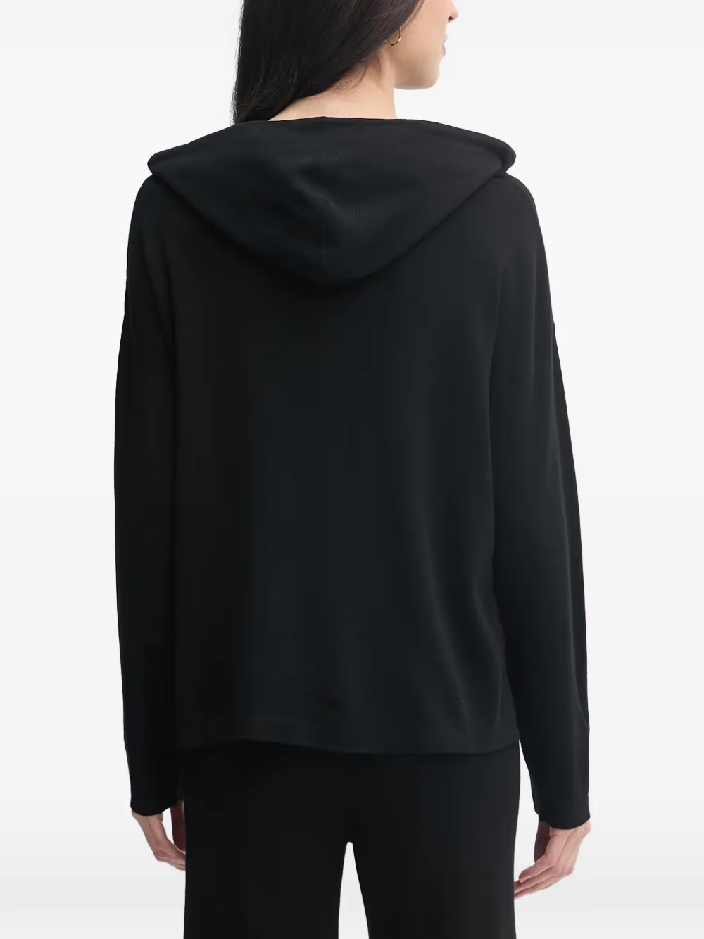 Benetton Hoodie met trekkoord en zijsplit Zwart