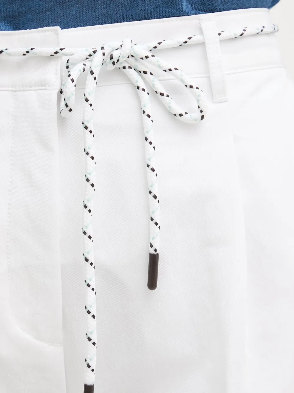 Benetton Cropped broek met ceintuur Wit