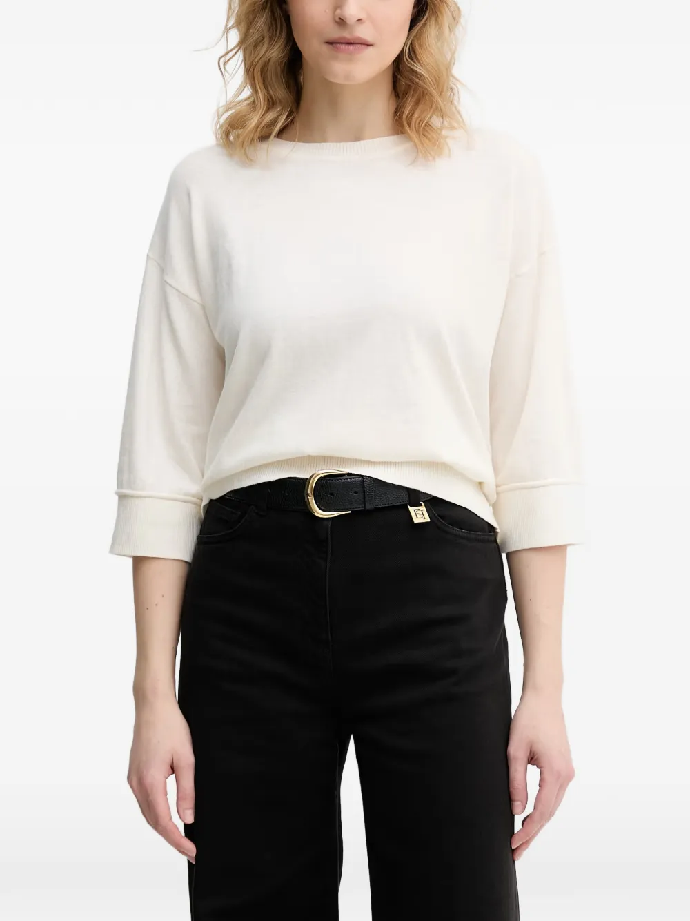 Benetton Trui met cropped mouwen Wit