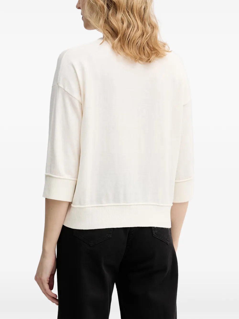 Benetton Trui met cropped mouwen Wit