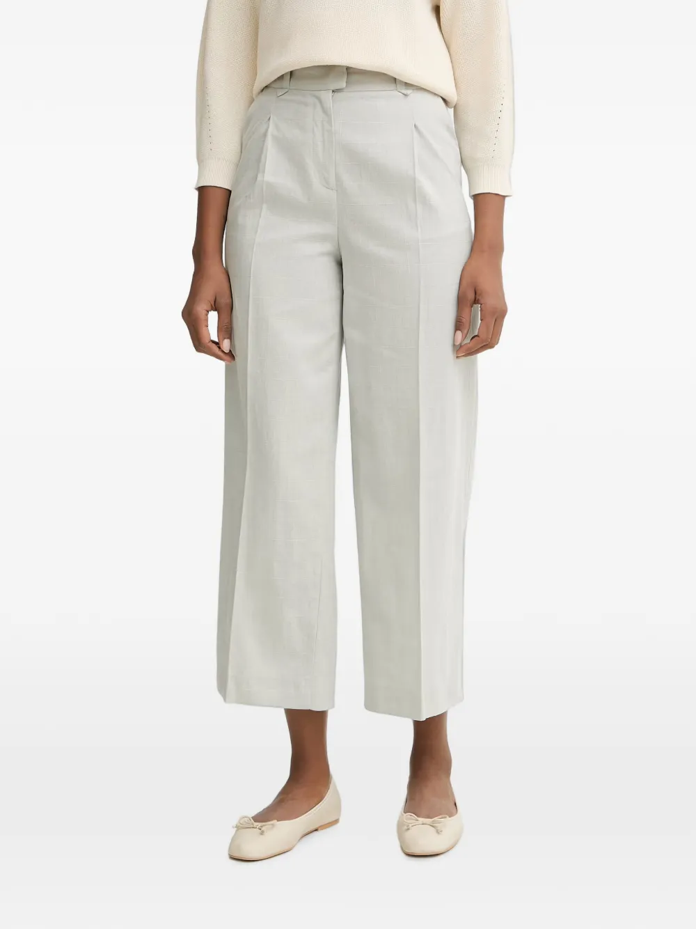 Benetton pressed-crease wide-leg trousers