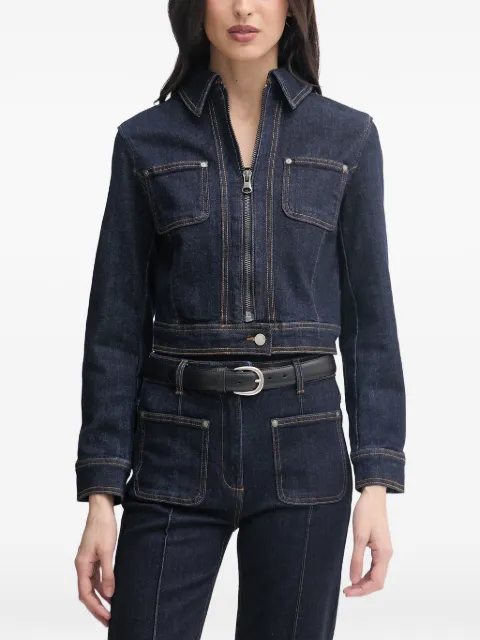 Benetton cropped zip-up denim jacket