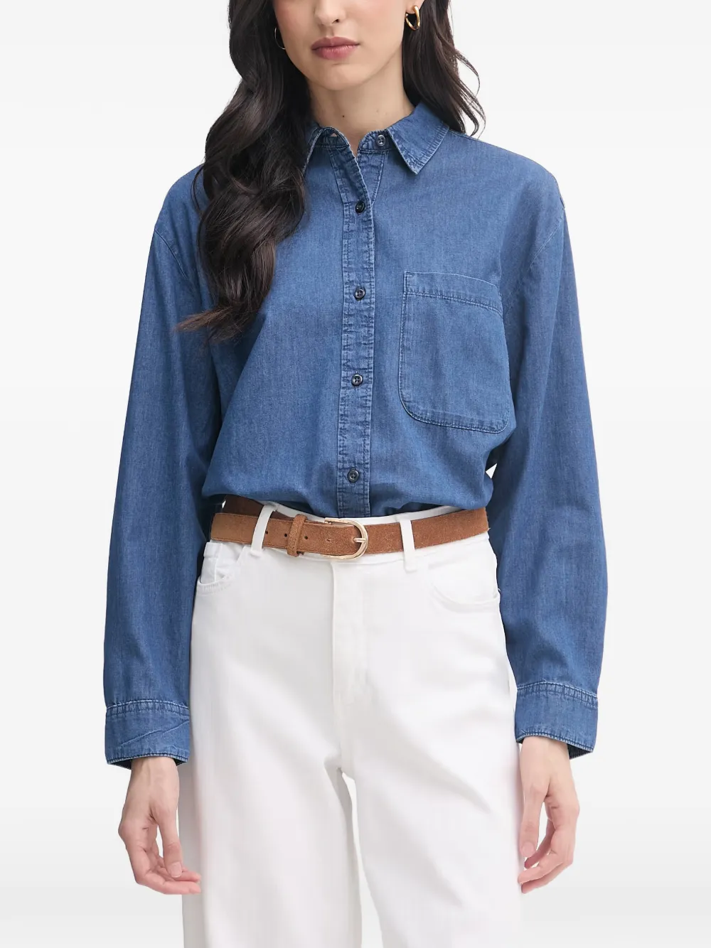 Benetton patch-pocket denim shirt - Blau