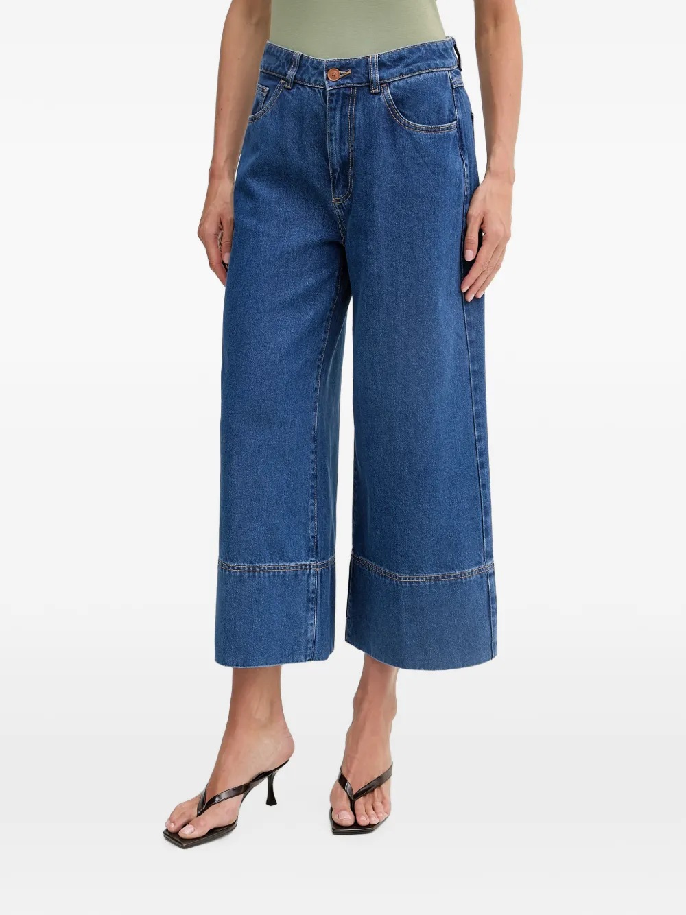 Benetton wide-leg cropped jeans - Blu