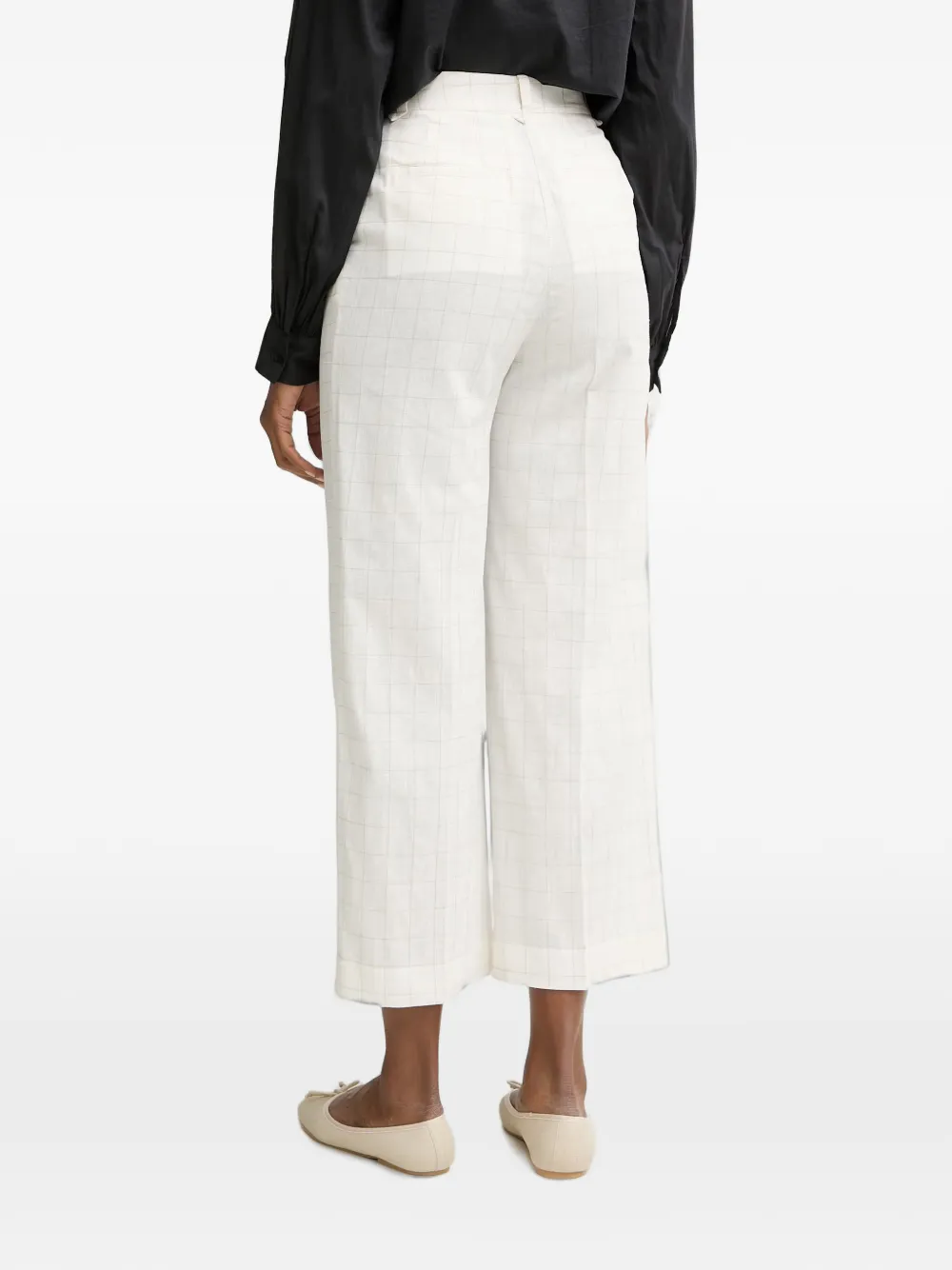 Benetton Geruite plooibroek Beige