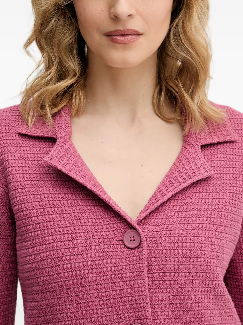 Benetton Button-up vest met textuur Roze