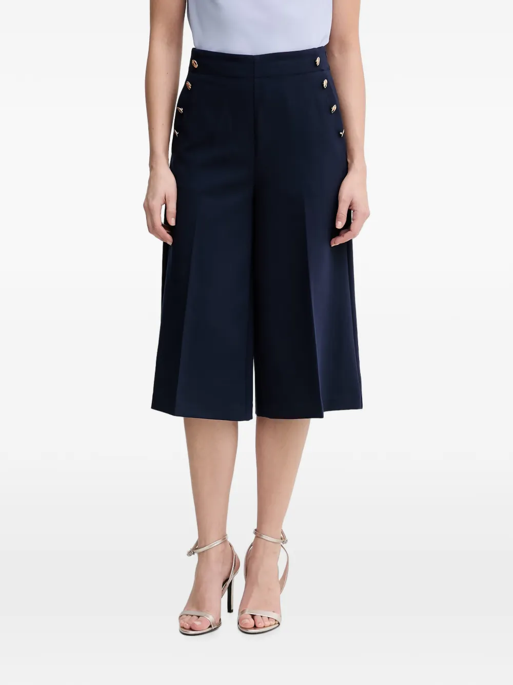 Benetton button-embellished pleated shorts - Blu