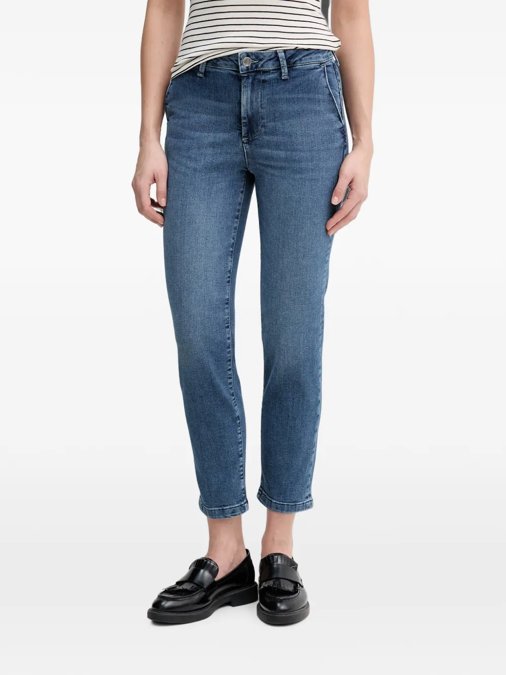 Benetton logo-patch straight-leg jeans - Blau