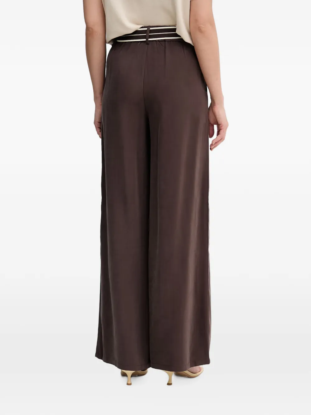 Benetton Broek met wijde pijpen Bruin