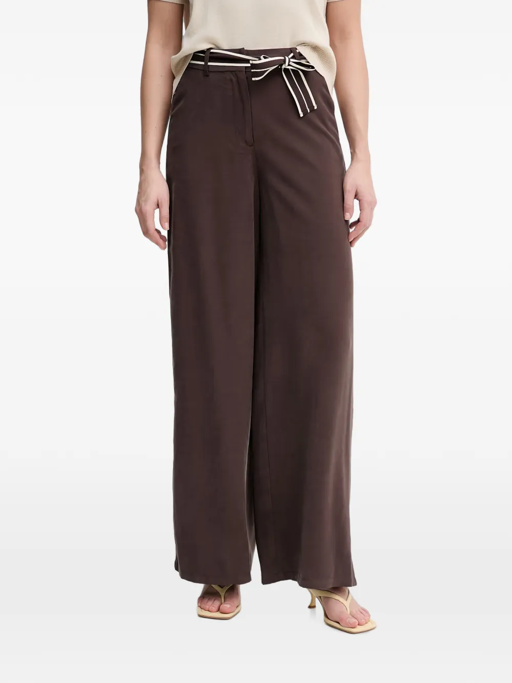 Benetton belted wide-leg trousers · 42