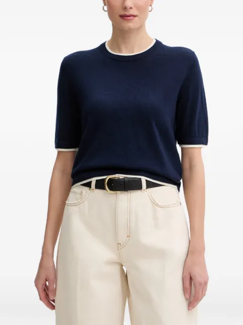 Benetton contrast-trim short-sleeve sweater
