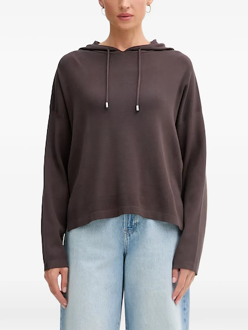 Benetton drawstring side-slit hoodie