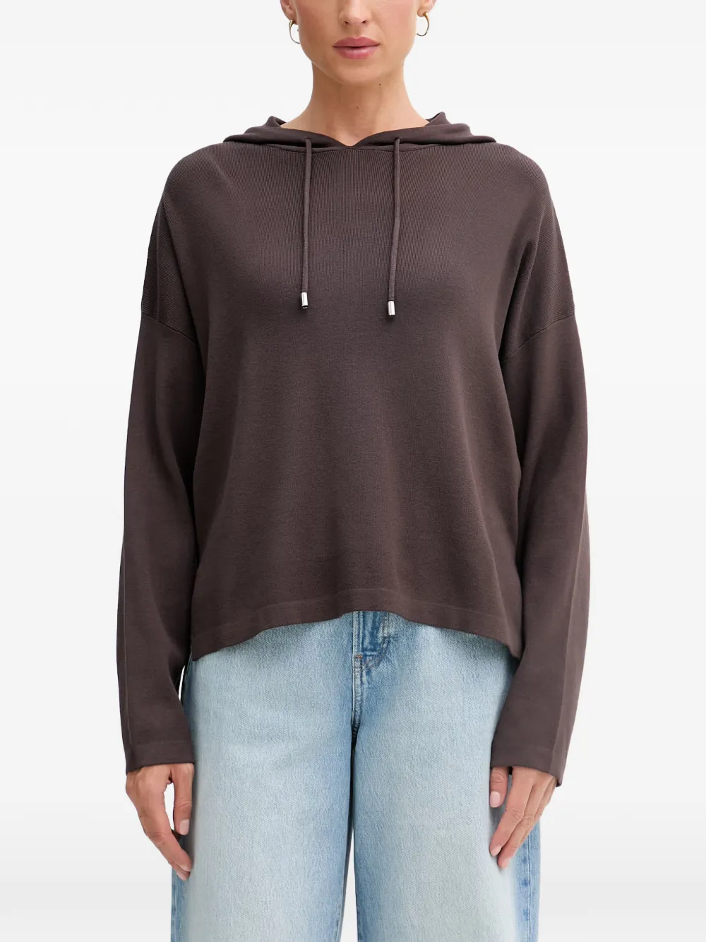 Benetton Hoodie mit Kordelzug und Seitenschlitz - Braun