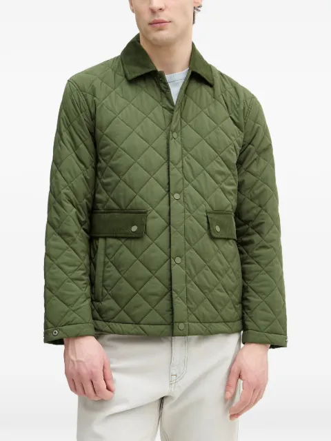 Benetton quilted corduroy-collar jacket