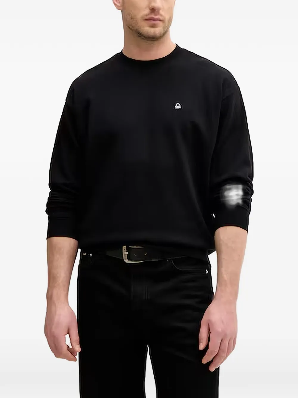 Benetton logo-embroidered crew-neck sweater