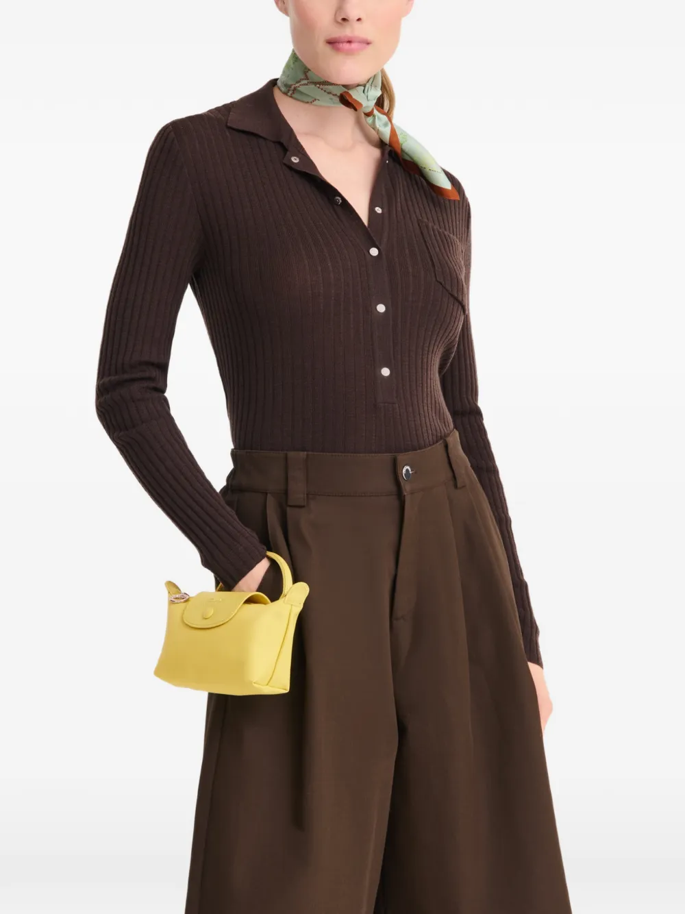 Longchamp Le Pliage One buidel Geel