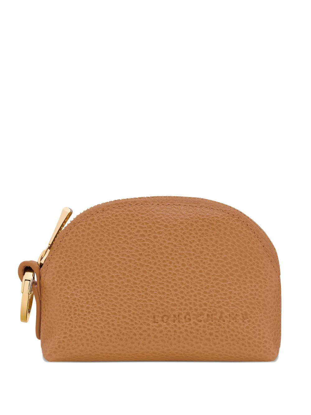 Longchamp Le Foulonné grained-texture coin purse - Marrone